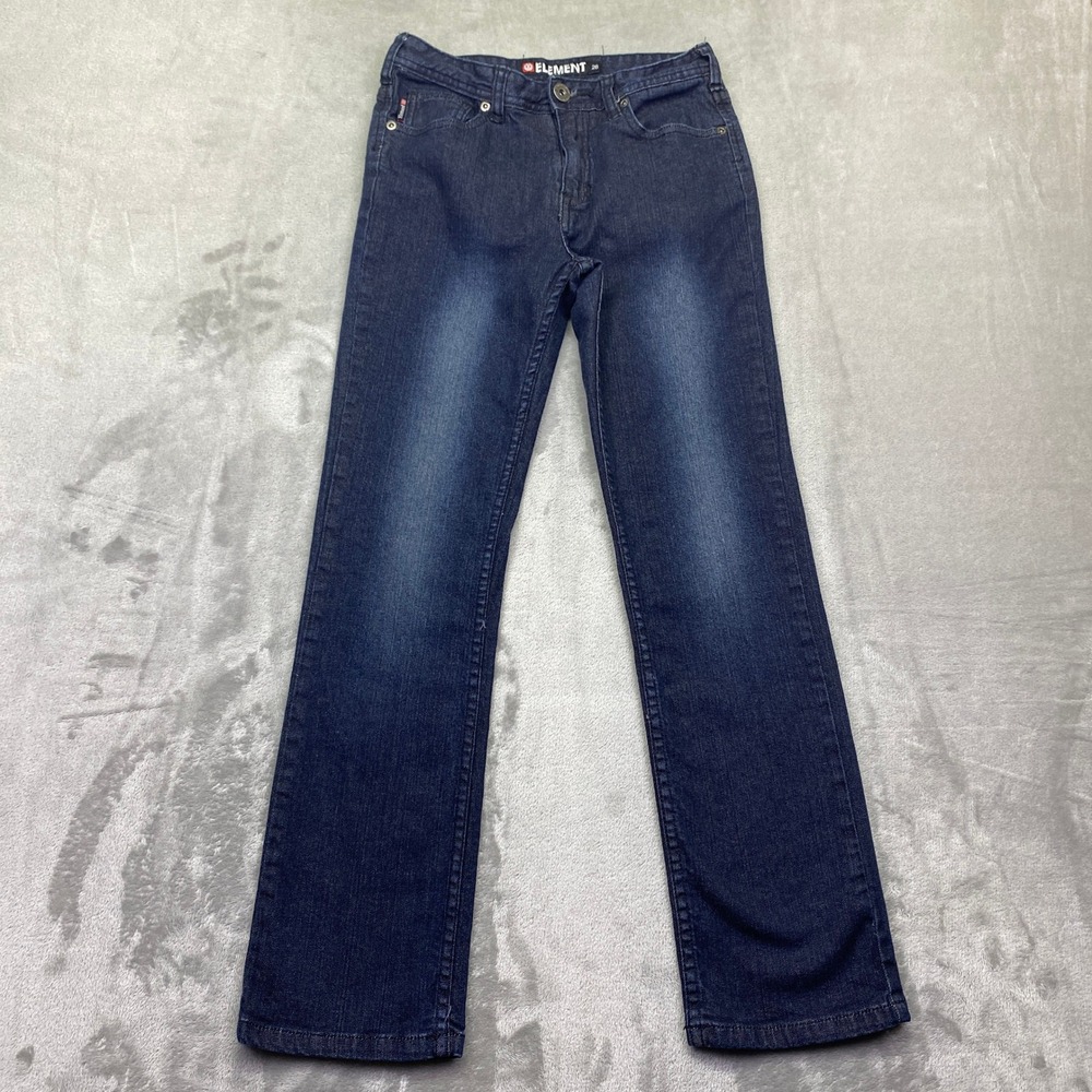 Element Parker Straight Leg‎ Jeans Dark Thunder Wash Blue Denim Size 26 Grunge